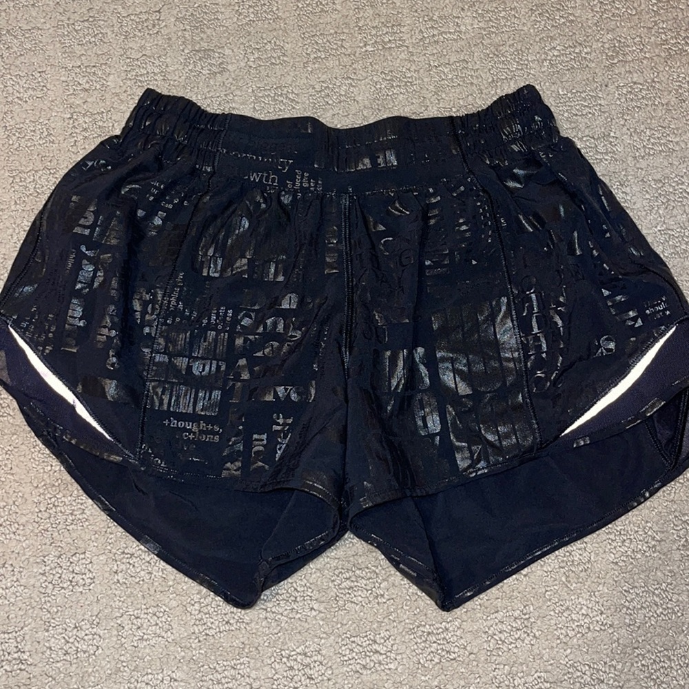 Lululemon Low Rise 4” Metallic Shorts